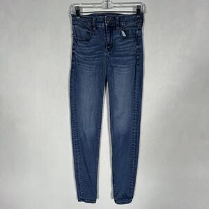 American Eagle Next Level Stretch Hi Rise Jegging Jeans Womens Size 0 Blue Denim